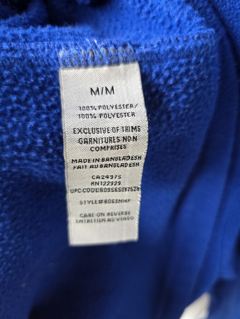 NHL Edmonton Oilers Blue Fleece Zip Up Jacket Sweater Medium - Picture 9 of 9